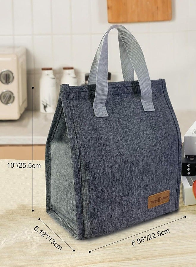 0 تي أوه وان تيك حقيبة الغداء، قابلة لإعادة الاستخدام، مناسبة للعمل في المكتب خارج الحرم الجامعي، إلخ. القماش الداخلي مصنوع من اللؤلؤ، رمادي، 25.5 × 22.5 × 13 سم - Image 3